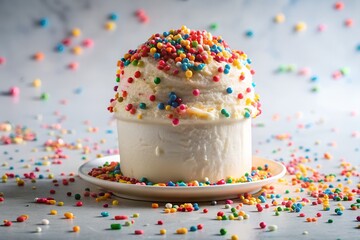 confetti cake blizzard in white background