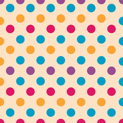Polkadot color Pattern Vector Art for Background or Wallpaper