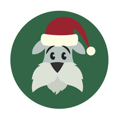Isolated dog avatar with winter hat icon