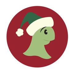 Cute turtle avatar with a winter hat icon
