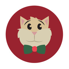 Cute cat avatar with a bowtie icon