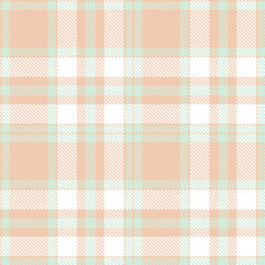 Warm Light Peach Seamless Tartan with Metallic Ice accents Textile Design