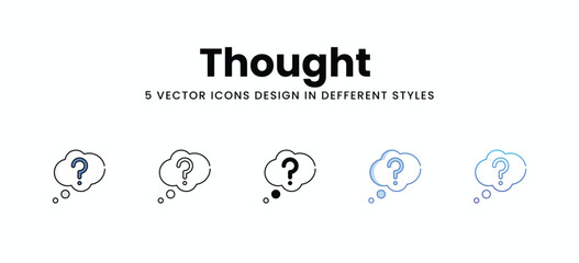 Thought  vector icons set stock illustration