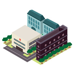 Isometric view of a city Vector