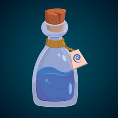 Isolated colored magical flask potion Vector