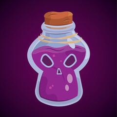 Isolated colored magical flask potion Vector