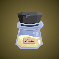 Isolated colored magical flask potion Vector