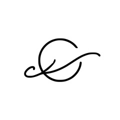 Simple signature logo silhouette