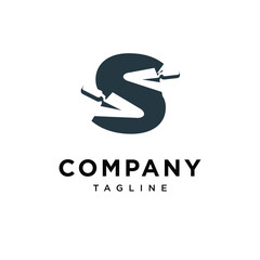 Letter S Triangle Bricklaying Trowel Logo Icon Vector