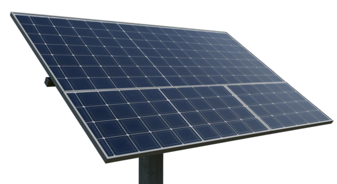 Solar panel isolated on transparent background, cut out, ai generated