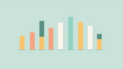 Colorful Bar Graph Illustration for Data Visualization and Business Analysis