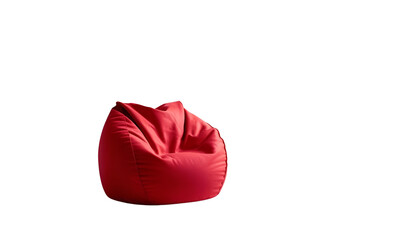 red leather bean bag chair, soft and casual design