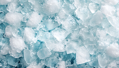 Pieces of crushed ice as background, top view