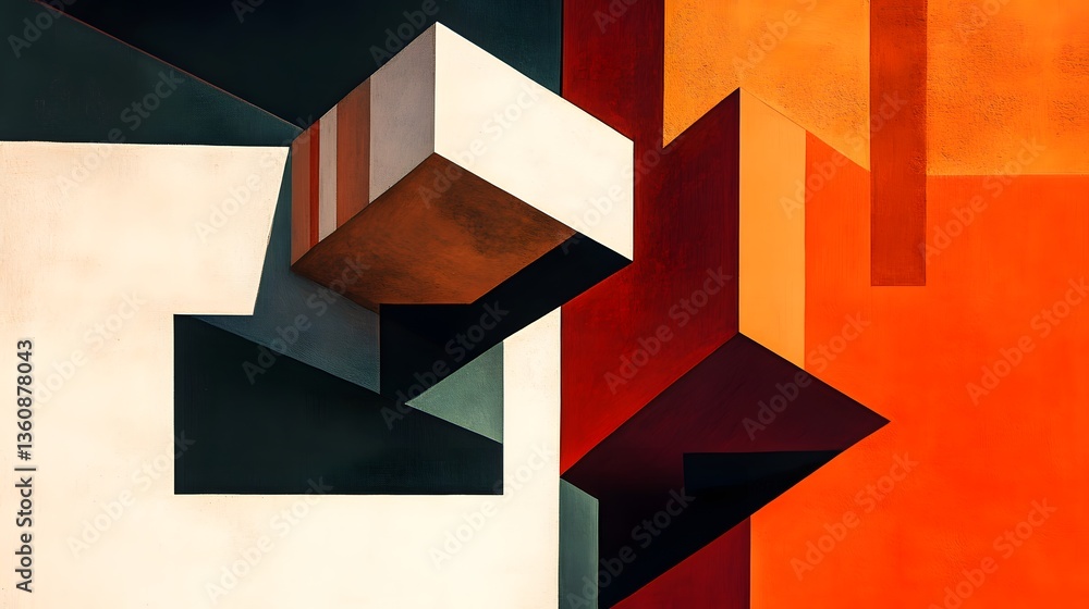 Aufkleber abstract geometric shapes creating dynamic composition