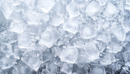 Pieces of crushed ice as background, top view