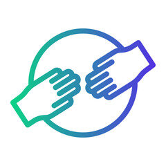 helping Line Gradient Icon
