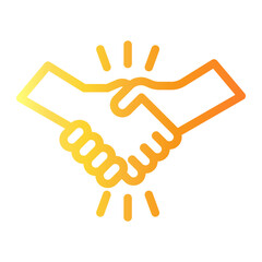 handshake Line Gradient Icon