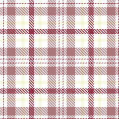 Muted White and Cool Light Maroon Seamless Tartan Textile Design