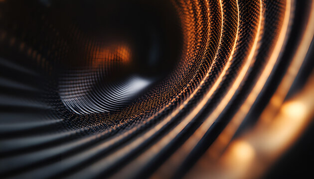 Close-up of sound waves coming from a loudspeaker