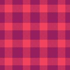 Metallic Dark Magenta Seamless Tartan with Neon Watermelon accents Textile Design