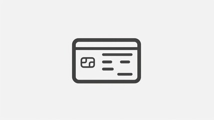 Minimalist Credit Card Icon for Digital and Print Use