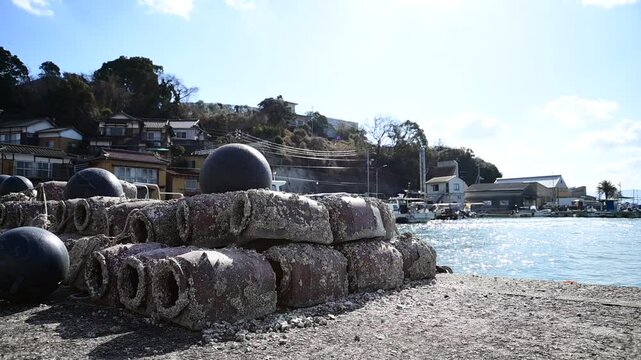 冬の頭島港 （岡山県備前市, 2025年1月）