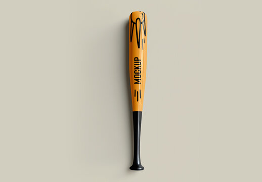 Baseball Bat Mockup &ndash; Realistic High-Quality PSD Template for Branding, Sports Equipment Design, and Promotional Customization