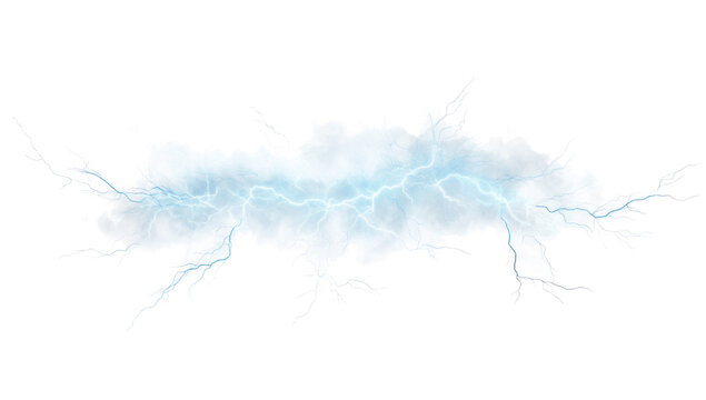 Realistic lightning strike effect on transparent background 
