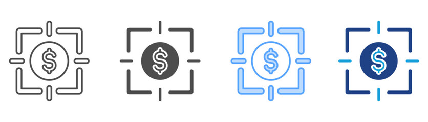 Target Icon Set Multiple Style Collection
