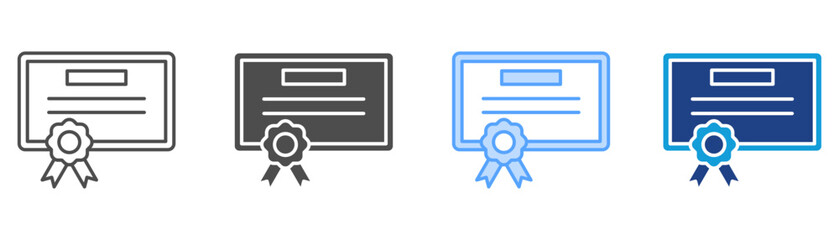 Certification Icon Set Multiple Style Collection