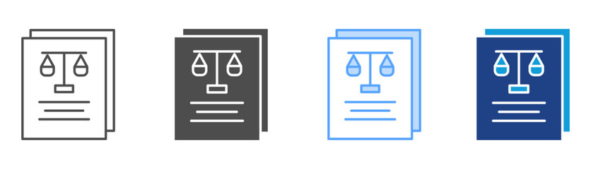 Law Icon Set Multiple Style Collection