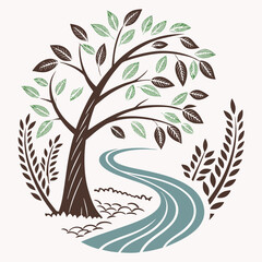 Obraz premium vector illustration of an abstract tree