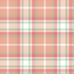 Vivid Rose Pink Seamless Tartan with Soft White accents Textile Design