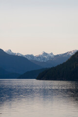 A mountain range in British Columbia along the coastline