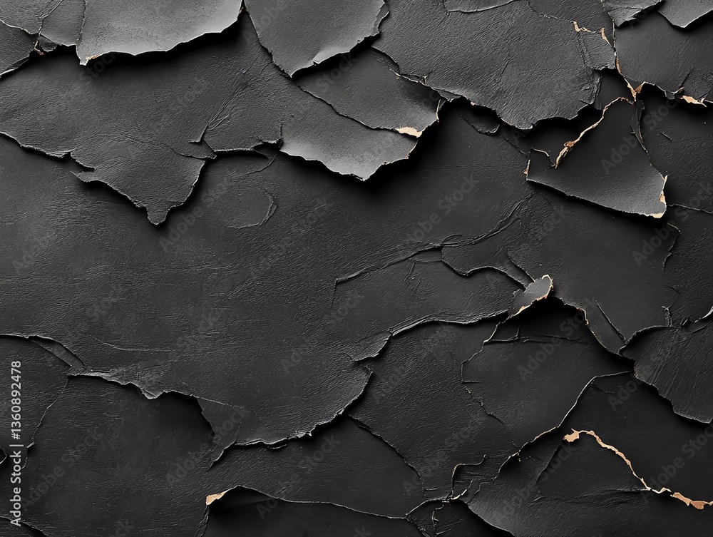 Poster black peeling paint texture showing aged surface with abstract pattern