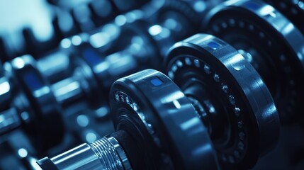 Fototapeta premium Detailed close up of industrial gears and mechanical components