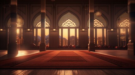 Obraz premium A photo of an Islamic prayer room