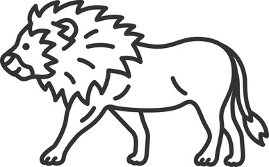 ライオン（線画）のイラスト