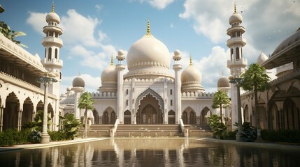 Fototapeta premium A photo of an ornate Islamic mosque exterior.