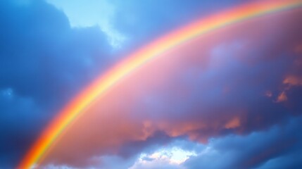 Brilliant Rainbow Stretching Across a Clear Sky