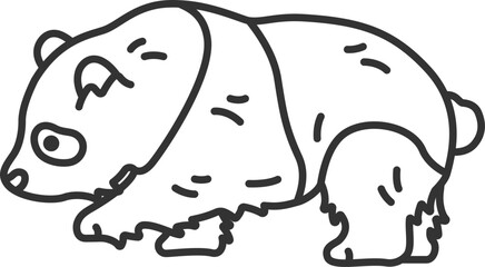 パンダ（線画）のイラスト