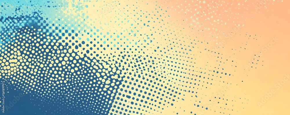 Fototapete Abstract background with transitioning halftone dots creating gradient effect