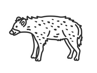 ハイエナ（線画）のイラスト
