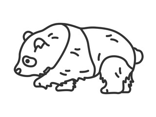 パンダ（線画）のイラスト