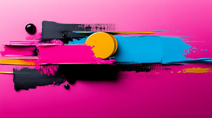 Dynamic Fusion: Vibrant Impasto Color Symphony
A stunning abstract composition featuring thick, textured brushstrokes in vibrant swirls of magenta, teal, and gold. 