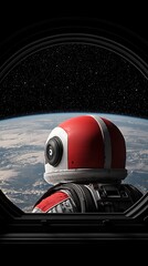 Fototapeta premium Spaceman Views Earth