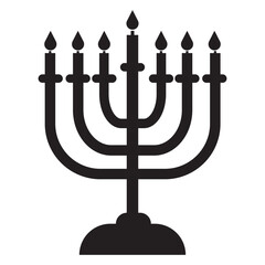 Hanukkah silhouette vector art icon design 