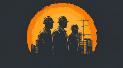 silhouette of three architect