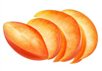 Vibrant and Juicy Slices of Fresh Nectarine Showcasing Rich Orange Color and Succulent Texture Perfect for Culinary or Health-Focused Imagery