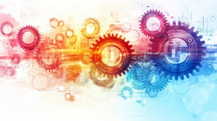 Abstract colorful gear mechanism background.